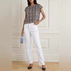 IRO Eline TWEED Multicolor Tweed Wool Silk Cotton Vest oversized sweater Top XS